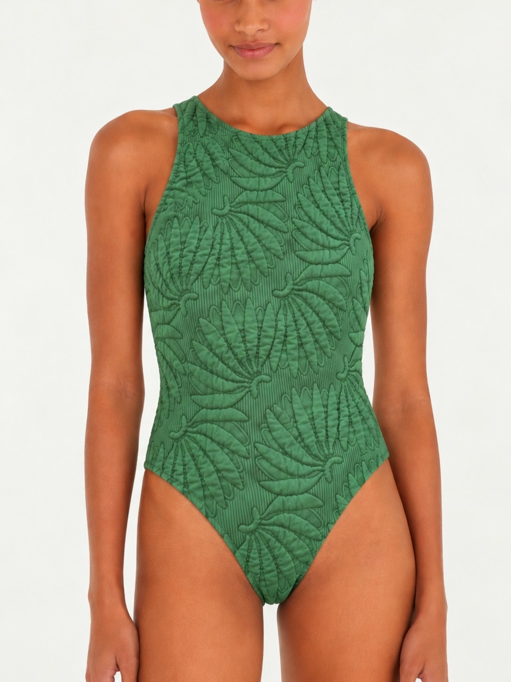 FARM Rio Green Copabanana Matelasse One Piece Swimsuit NWT Size S